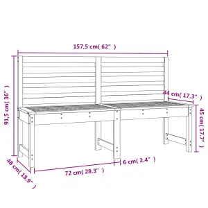 Berkfield Garden Bench 157.5 cm Solid Wood Douglas