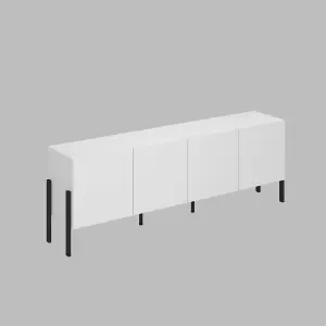 Sleek Yukon 25 TV Cabinet 2040mm in White - Contemporary Media Unit H700mm D400mm