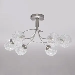 Litecraft Allium Brushed Nickel 6 Arm Ceiling Light