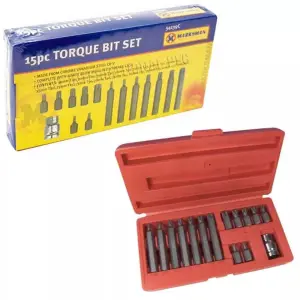 15pc Torque Bit Set In Case Metric Torx Crv Star Drive Storage Diy Compact