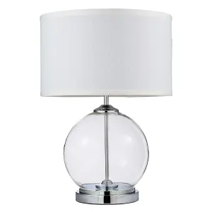 Litecraft Rhonda Chrome 1 Light Globe Table Lamp