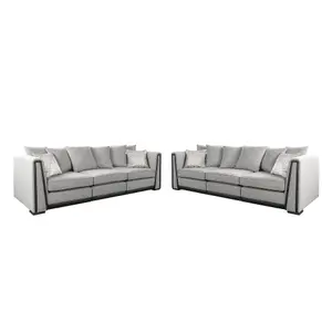 The Great British Sofa Company Edinburgh 3 Seater and 3 Seater Light Grey Sofas