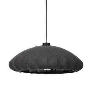 Eglo Barlaston Black Fabric Pendant Light