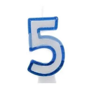 5 Number Candle (Pack of 6) Kale Blue (One Size)