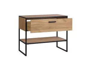 Bathroom Vanity Unit 900mm Drawer Floor Cabinet with Basin Countertop Industrial Black Steel Oak Loft Freestanding Brook