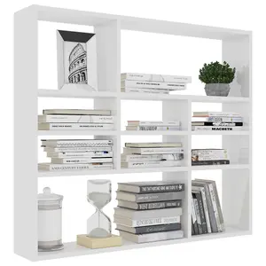 Berkfield Wall Shelf White 90x16x78 cm Engineered Wood