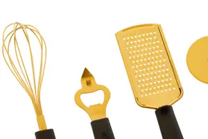 Maison by Premier Zing Five Piece Light Gold Kitchen Gadget Set