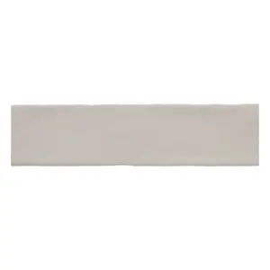 Vernisse Silver grey Gloss Plain Embossed Ceramic Indoor Wall Tile, Pack of 41, (L)301mm (W)75.4mm