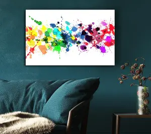 Colour Raindrops Canvas Print Wall Art - Medium 20 x 32 Inches