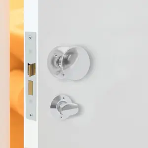 EAI - Round Mortice Door Knobs and Bathroom Lock Kit - 55mm - Polished Chrome