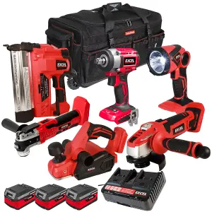 Excel 18V 6 Piece Power Tool Kit with 3 x 4.0Ah Battery & Charger EXL10182