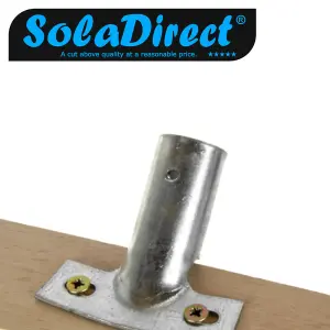 Heavy Duty Broom Bracket, Galvanized Metal, Fits 22 - 23 mm Pole Handles, 75 mm x 20 mm Mounting Plate, Durable & Rust-Resistant