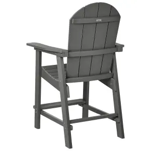 Garden Bar Chair ADIRONDACK Synthetic Material Dark Grey