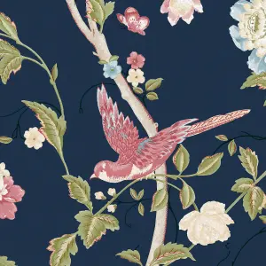 Laura Ashley Summer Palace Blue Trail Smooth Wallpaper