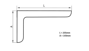 Shelf support bracket with covers - invisible/concealed fixings - L240 in black