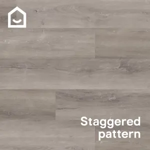 GoodHome Mambo Light Grey Natural Wood effect Synchronised Click vinyl Planks, 2.17m²