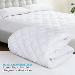 Extra Deep Quilted Mattress Protectors Fitted Bed Cover Super King Size UK