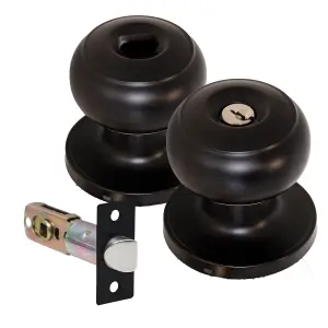 XFORT Bello Entrance Knob Set Matt Black for Internal Doors