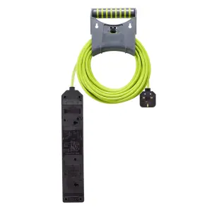 Masterplug EXU1013/4/CHT-BD 4 socket 13A Grey & green Extension lead, 10m