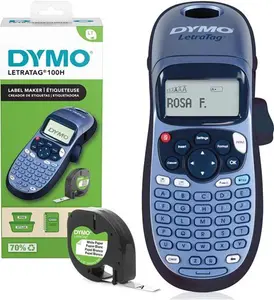 Dymo Letratag LT-100H Handheld Label Maker | ABC Keyboard Label Printer With Easy-To-Use, 13 Character LCD Screen | For Home Or Office | Blue