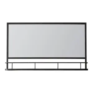 Wilford Metal Flat Wall Mirror with Shelves