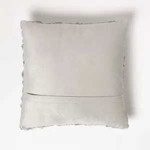 Homescapes Grace Pleated Grey Velvet Cushion