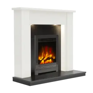 BeModern Elysia White & Black Outset Electric Fire suite