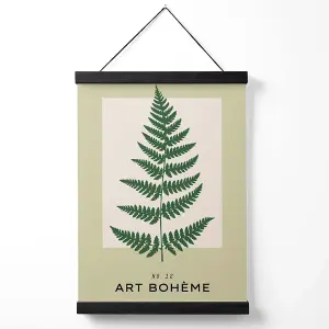 Green and Beige Fern Flower Market Simplicity Medium Poster with Black Hanger