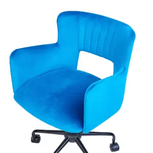 Desk Chair Velvet Blue SANILAC