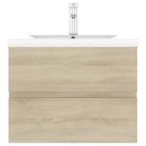 Berkfield Sink Cabinet with Built-in Basin Sonoma Oak Engineered Wood