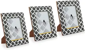 Penguin Home Photo Frame Wood Diamond Design