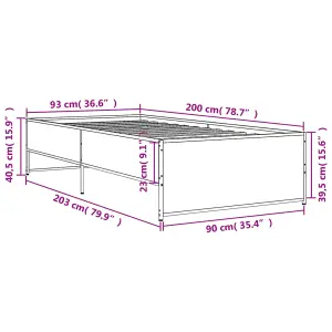 Berkfield Bed Frame without Mattress Black 90x200 cm