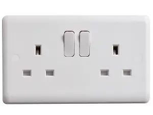 Deta Vimark 2-Gang 13A Switched Socket for Home and Office