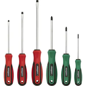 6 PACK Premium Soft Grip Handle Screwdriver Set - Slotted & POZI Magnetic Tip