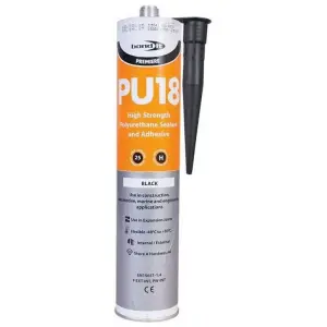 Bond It PU18 Black Polyurethane Sealant Adhesive Strong Paintable (Pack of 3)