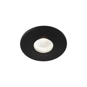 Luminosa LALO LED Bathroom Recessed Fixed Matt Black Paint & Clear Acrylic 4000K IP44