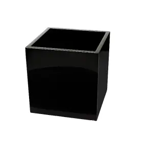 Primrose Fibreglass Cube Planter in Matte Black