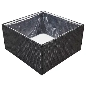 Berkfield Garden Planter Black 80x80x40 cm Poly Rattan