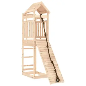 Berkfield Playhouse with Climbing Wall Solid Wood Pine