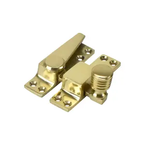 Sash Heritage Straight Arm Fastener with Beehive Knob - Polished Brass