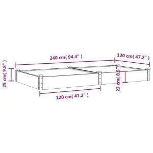 Berkfield Garden Raised Bed with Liner Brown 240x120x25 cm Solid Wood Fir