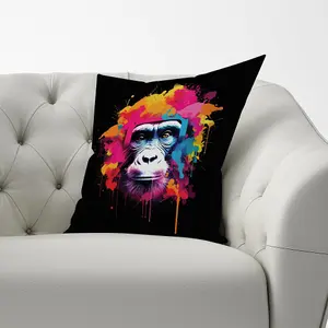 Multi Coloured Monkey Face Cushions 60cm x 60cm