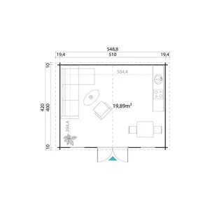 16.7 x 13.1 Ft. Tongue & Groove Summer House