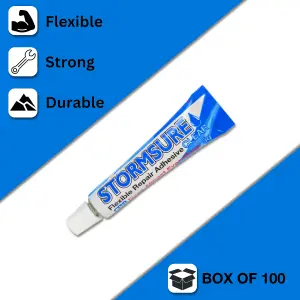 Stormsure Flexible Repair Adhesive Mega Pack: 100 x 5g Clear Tubes for Industrial Scale Repairs