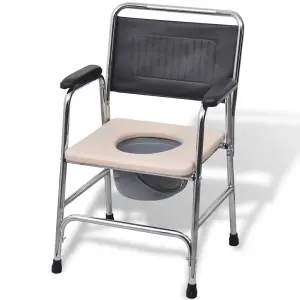 Durable Commode Chair Steel Black