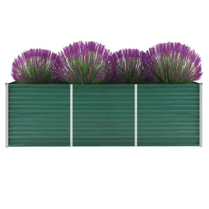 Berkfield Garden Raised Bed Galvanised Steel 240x80x77 cm Green