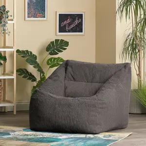 icon Morgan Corduroy Armchair Bean Bag Charcoal Grey Giant Bean Bag Chair