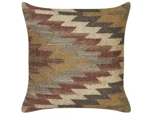 Throw Cushion DEEPOR Jute 45 x 45 cm Geometric Multicolour