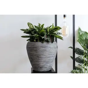 Capi Vase Nature Rib Tapered 42x38 cm Anthracite KOFZ362