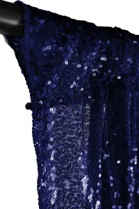 Neel Blue Shiny Fabric Sequin Backdrop Glitter Curtain, Royal Blue - 4ft x 9ft